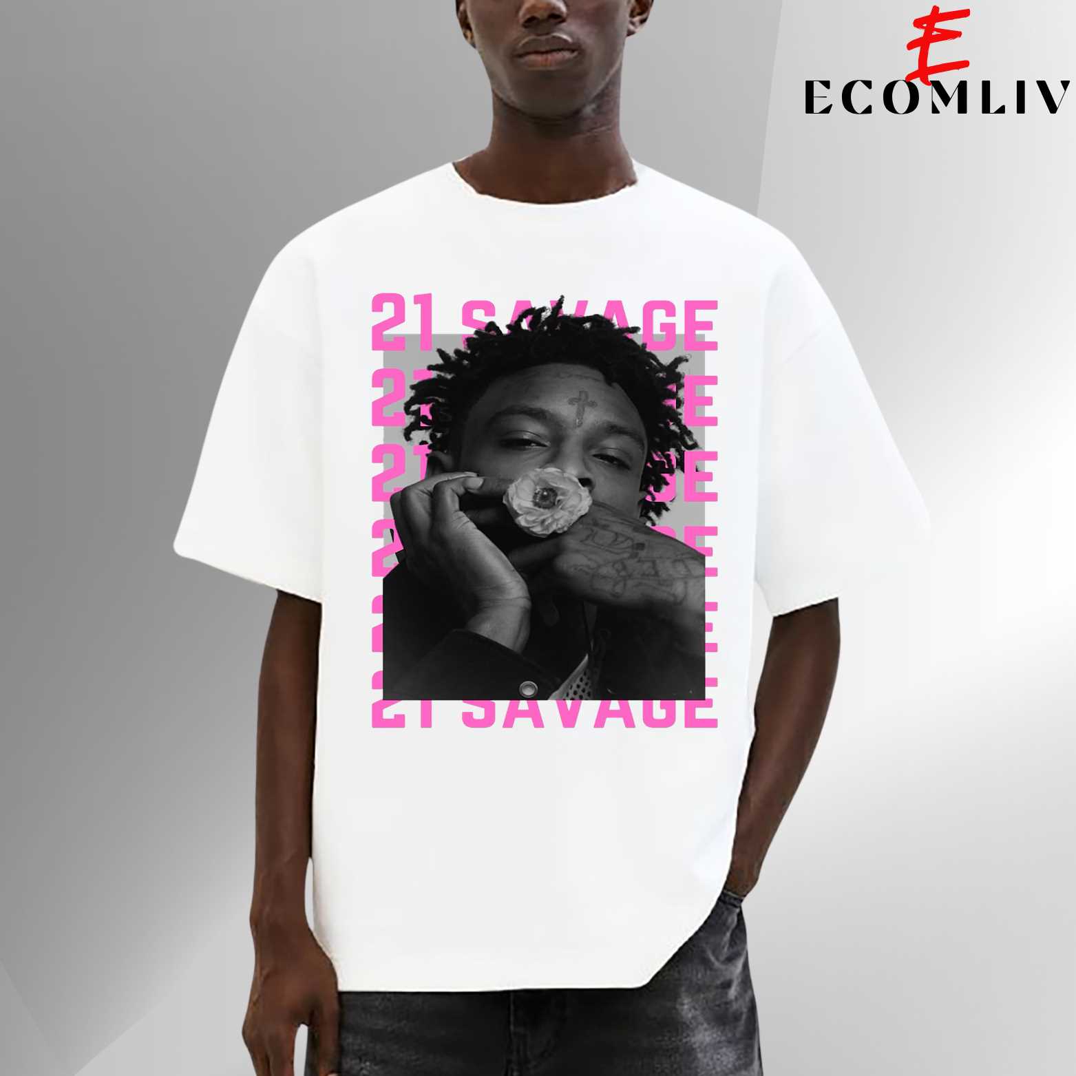 Iconic Rapper 21 Savage Shirt, Face Graphic Streetwear Tee